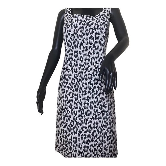 Isabella Demarco Dresses & Skirts - Isabella De Marco Shimmery Leopard Print Black White Gray Pencil Dress Sz 10